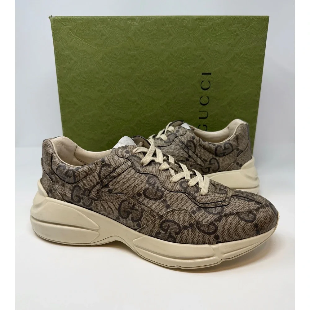Gucci Rhyton GG Beige Sneaker Size 12 US 11 Gucci